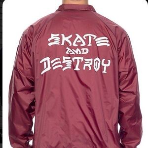Thrasher Skate and Destroy Men's Maroon Jacket windbreaker